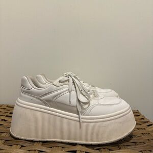 Zara Women's White Platform Sneakers